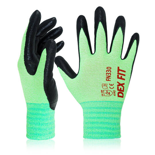 Dex Fit Level 5 Cut Resistant Gloves Cru553, 3D Comfort Stretch Fit